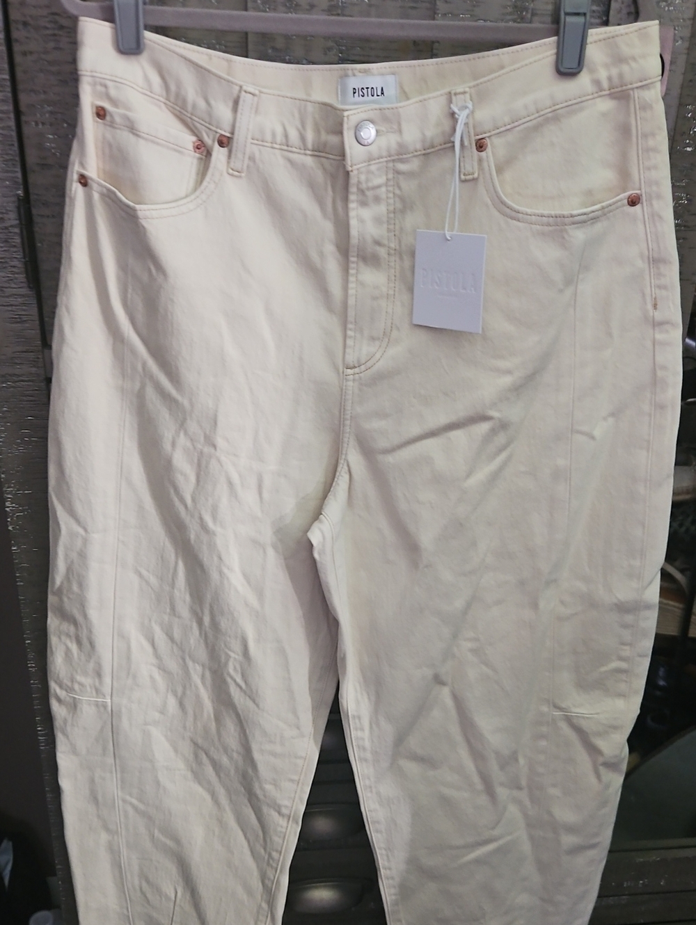 pistola Cream Arched-Leg Jeans